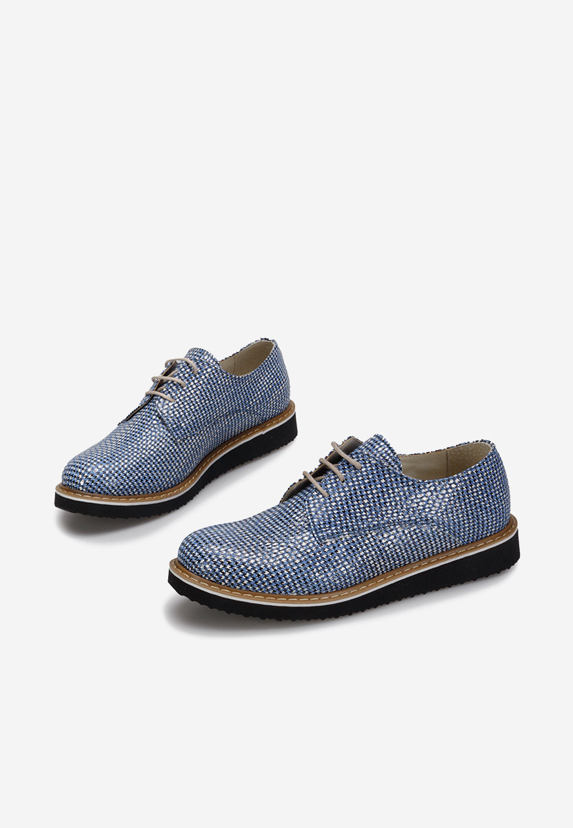 Pantofi derby piele Casilas V3 bleu