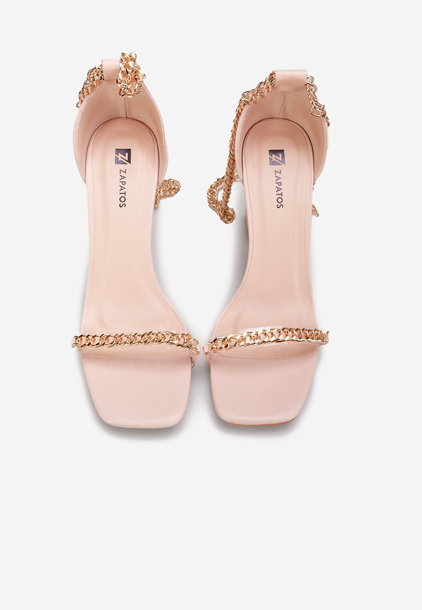 Sandale elegante cu toc gros Alize roz