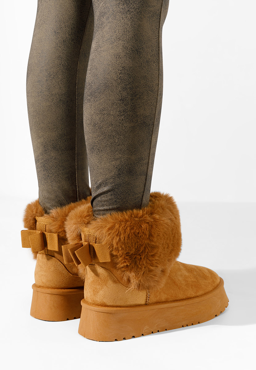 Cizme tip ugg cu platformă Tamila camel