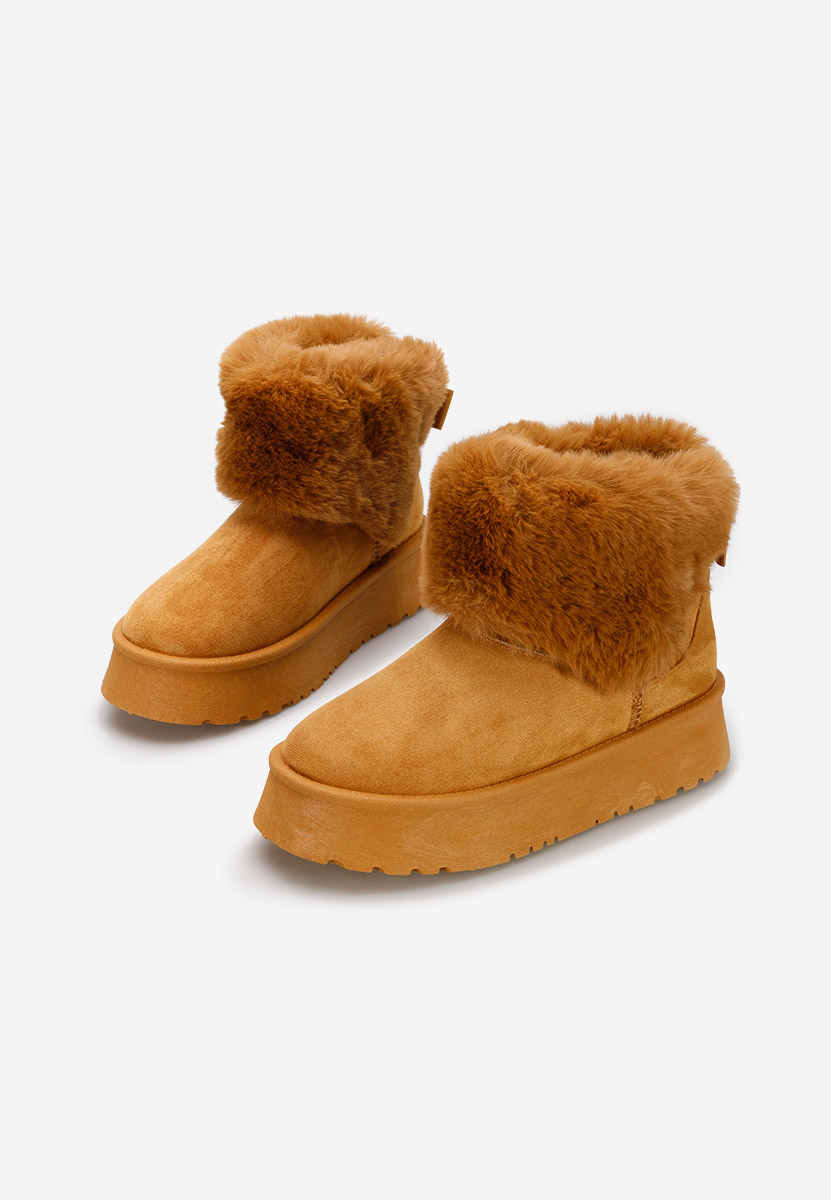 Cizme tip ugg cu platformă Tamila camel