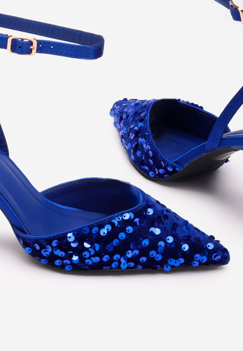 Pantofi cu toc subtire Alaia albastri