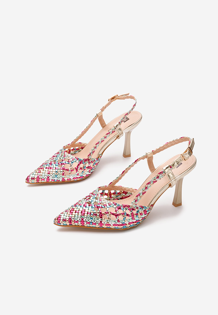 Pantofi stiletto slingback Heliosa multicolori