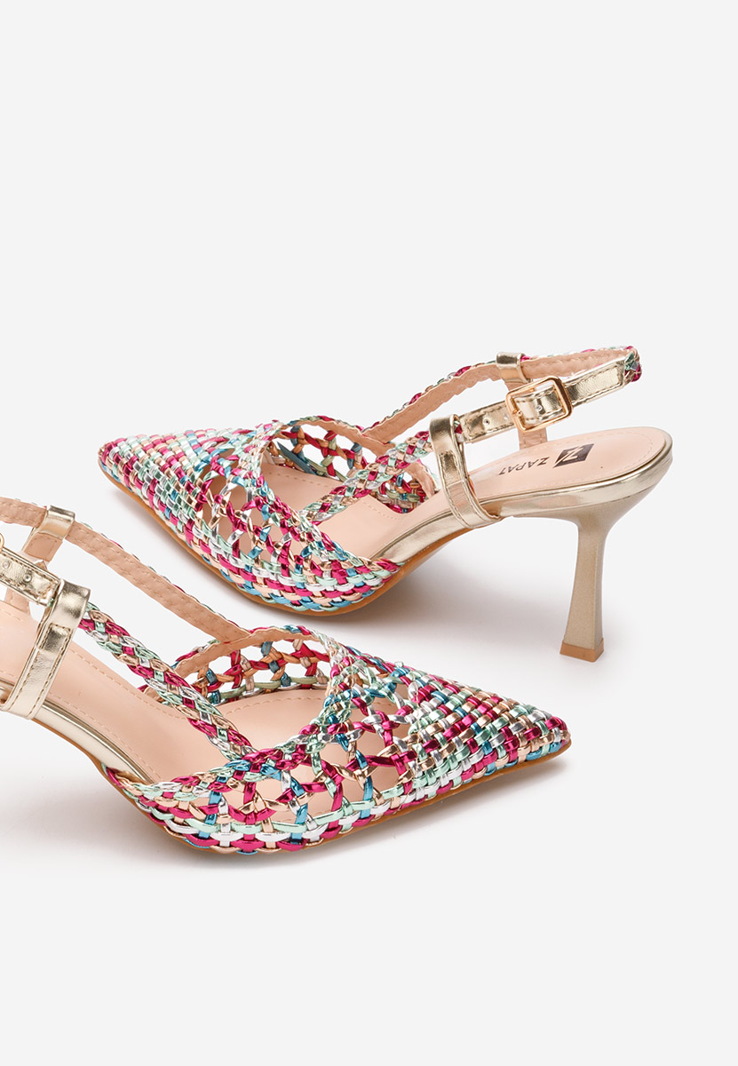 Pantofi stiletto slingback Heliosa multicolori