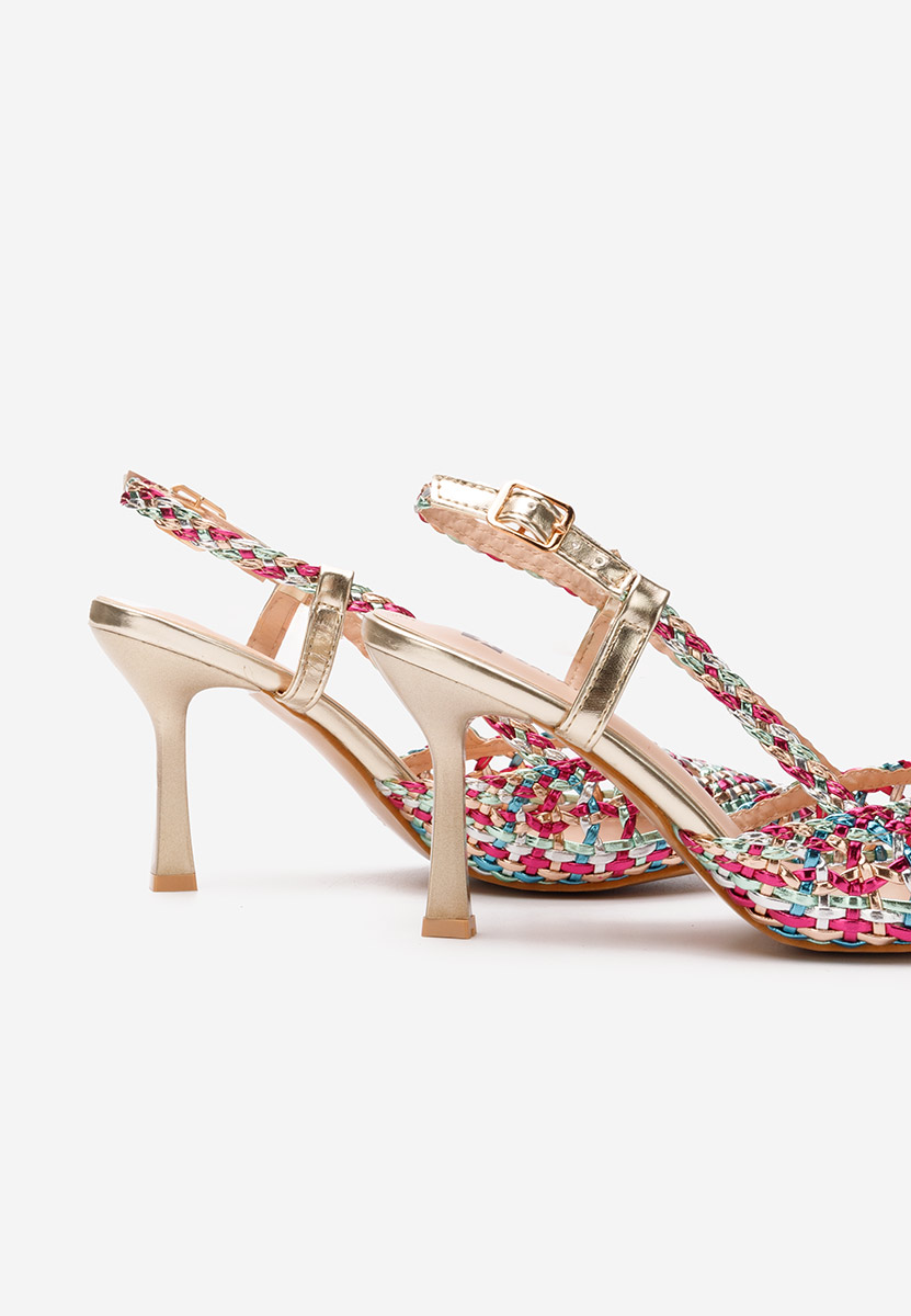 Pantofi stiletto slingback Heliosa multicolori