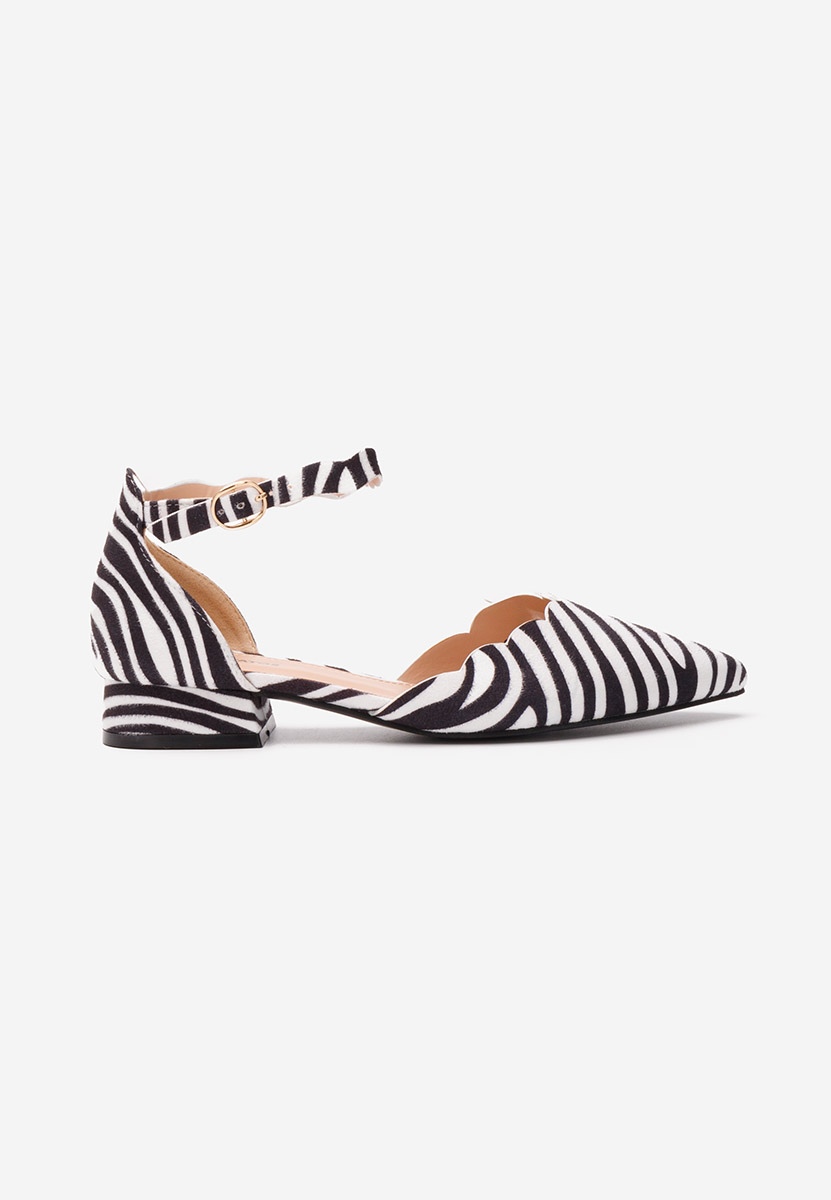 Pantofi cu toc mic Weber zebra