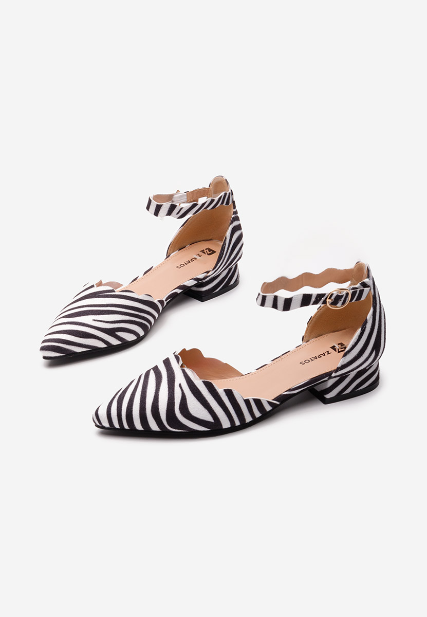 Pantofi cu toc mic Weber zebra