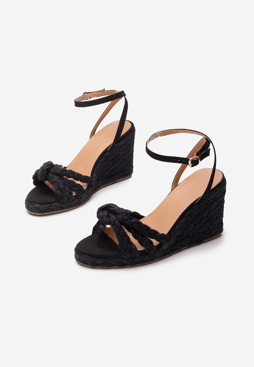 Sandale tip espadrile Zarria negre