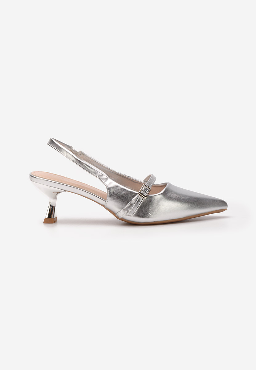 Pantofi slingback Leonora argintii