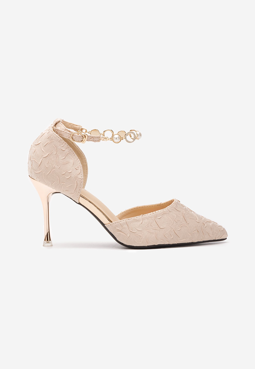 Pantofi cu toc stiletto Ameria champagne