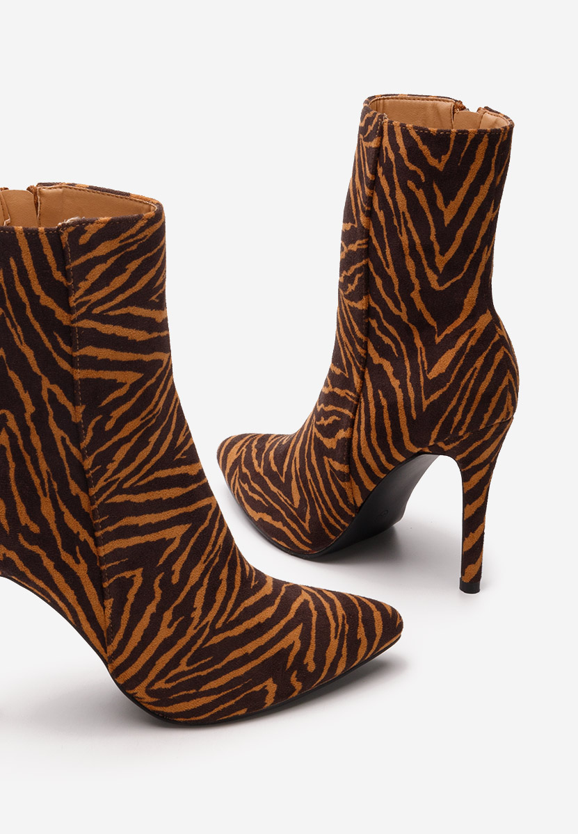 Botine cu toc subtire Ovieta animal print