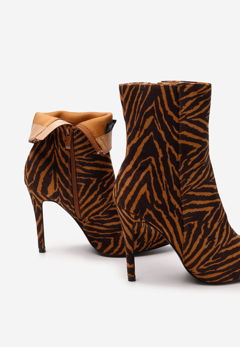 Botine cu toc subtire Ovieta animal print