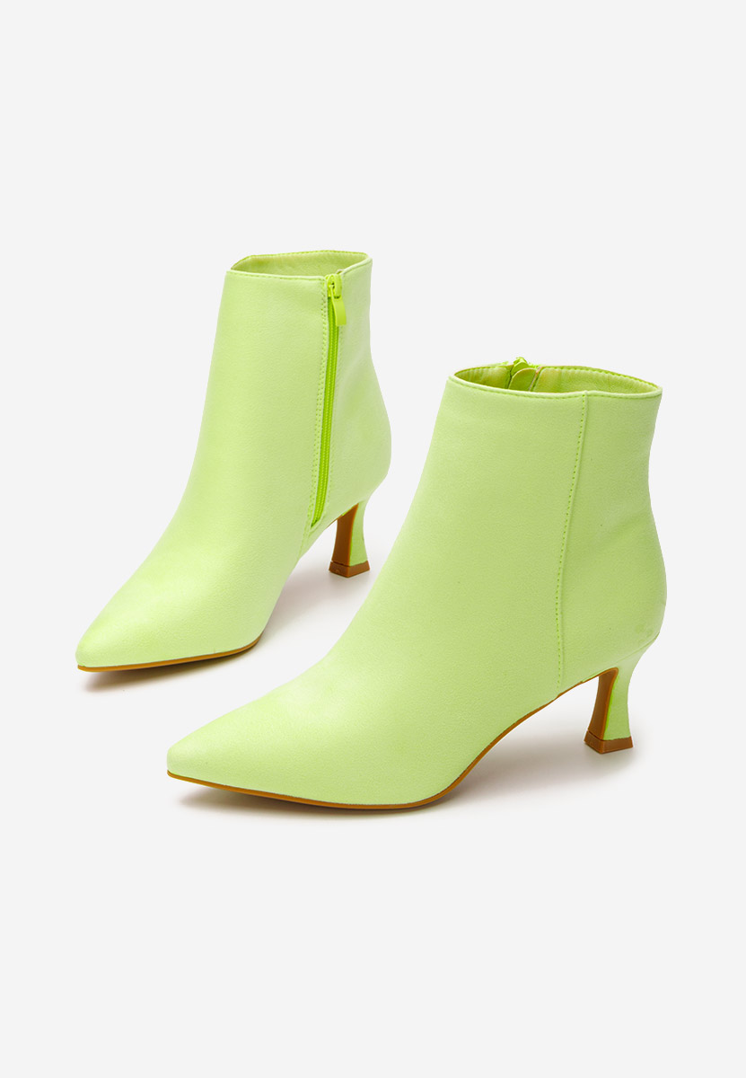 Botine cu toc subtire Kaina V2 lime