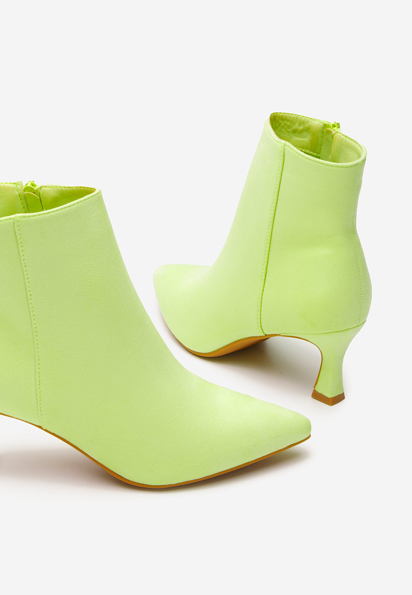 Botine cu toc subtire Kaina V2 lime