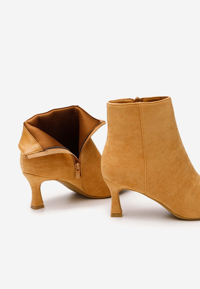 Botine cu toc subtire Kaina V2 camel