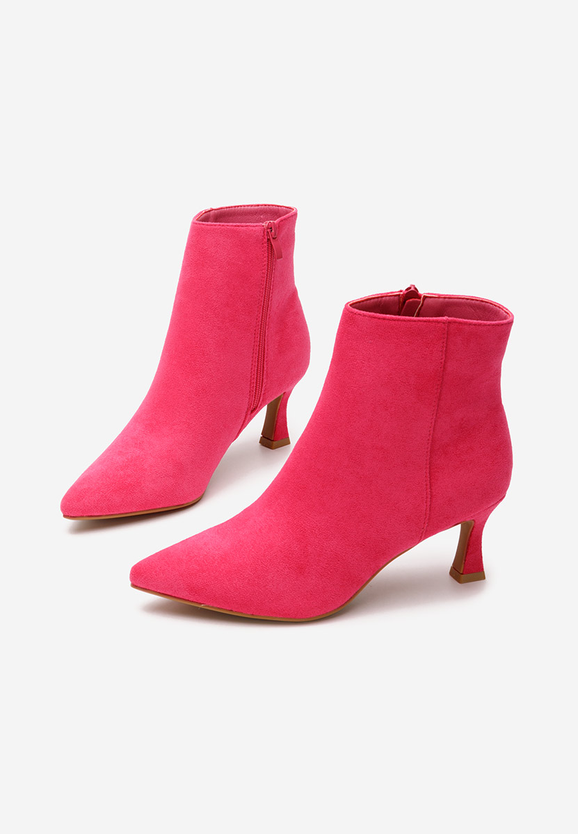 Botine cu toc subtire Kaina V2 fucsia