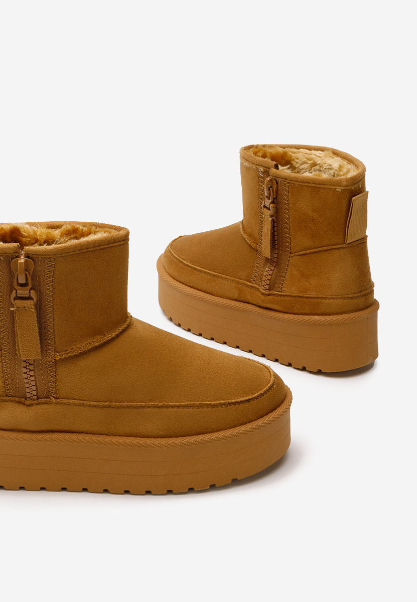 Cizme tip ugg cu platformă Antalya camel