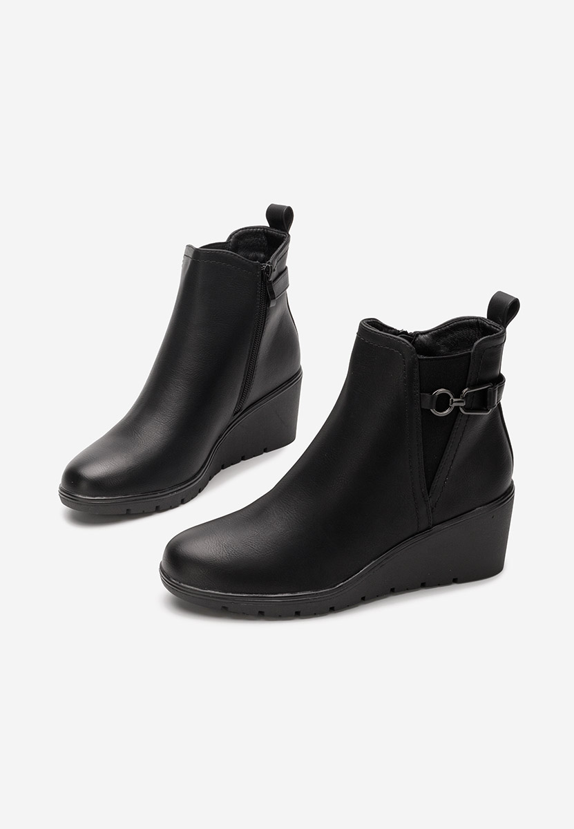 Botine cu platforma Ostara negre