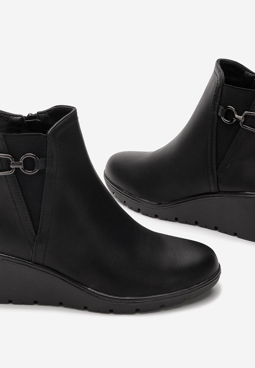 Botine cu platforma Ostara negre