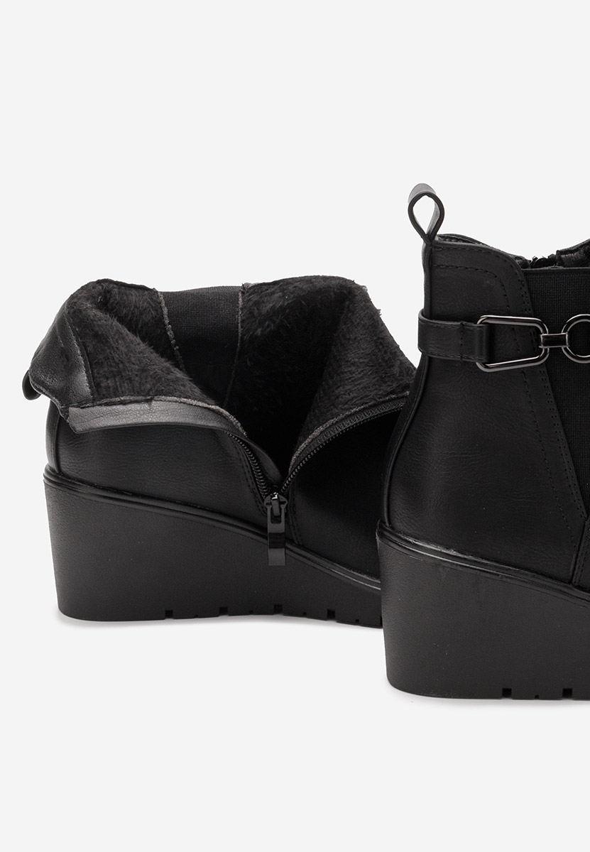 Botine cu platforma Ostara negre