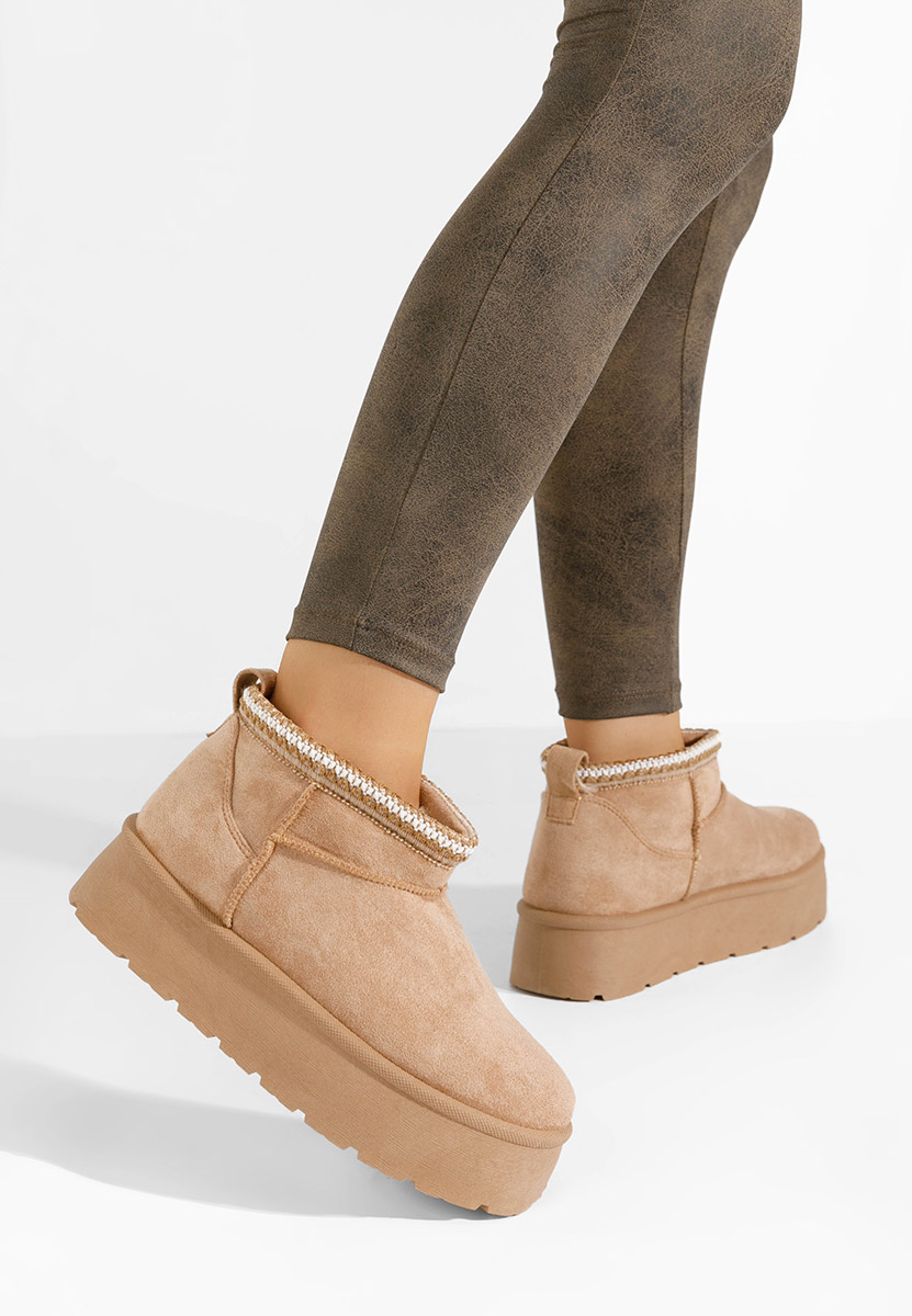 Cizme tip ugg Freija kaki