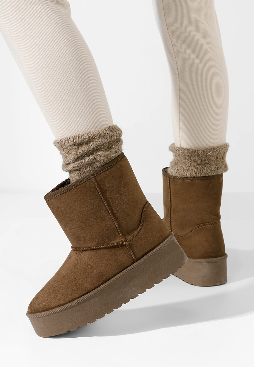 Cizme tip ugg Chrisia V2 maro