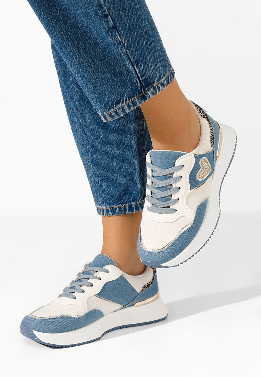 Sneakers cu platforma Leonila albastri