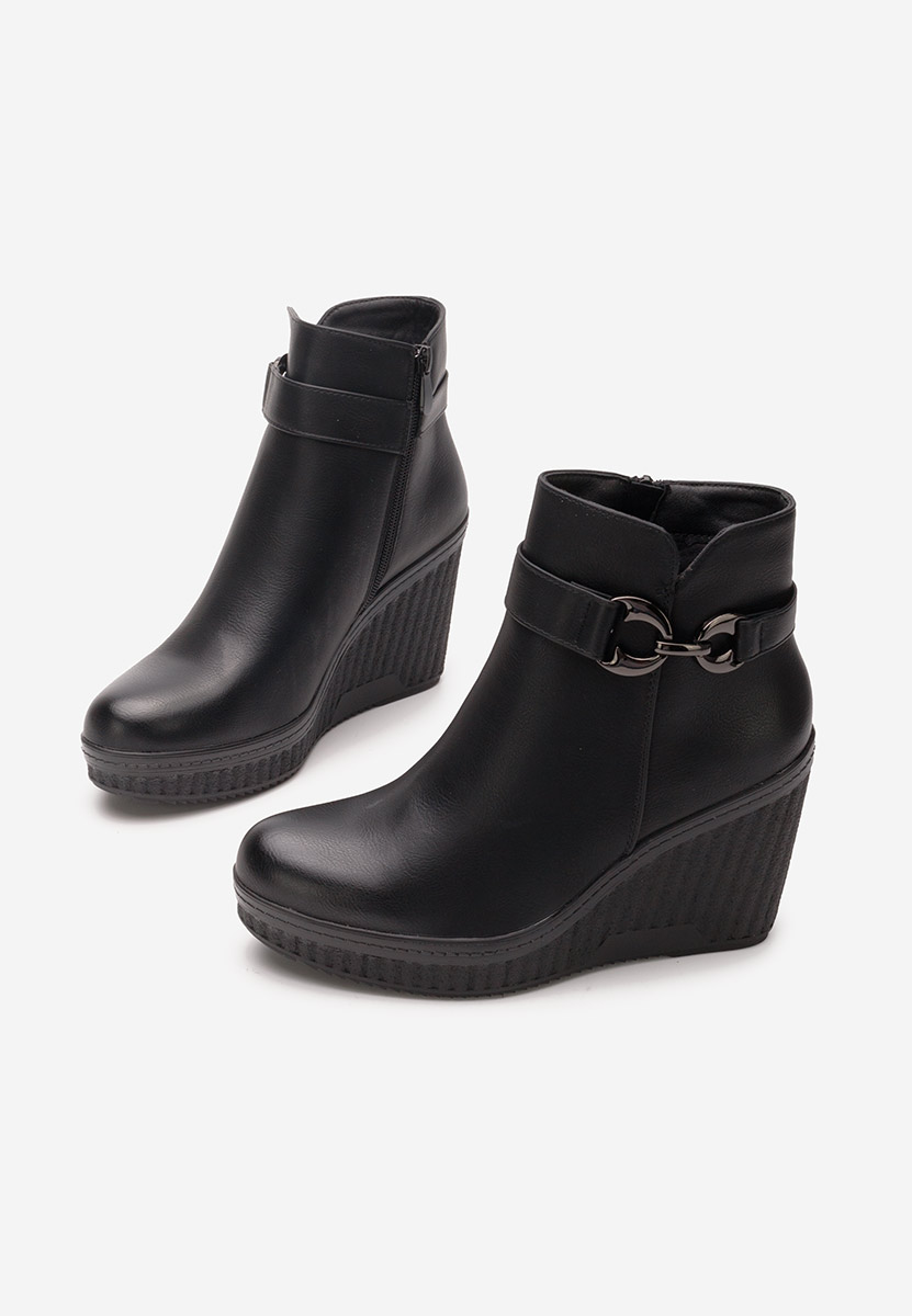 Botine cu platforma Tamela negre