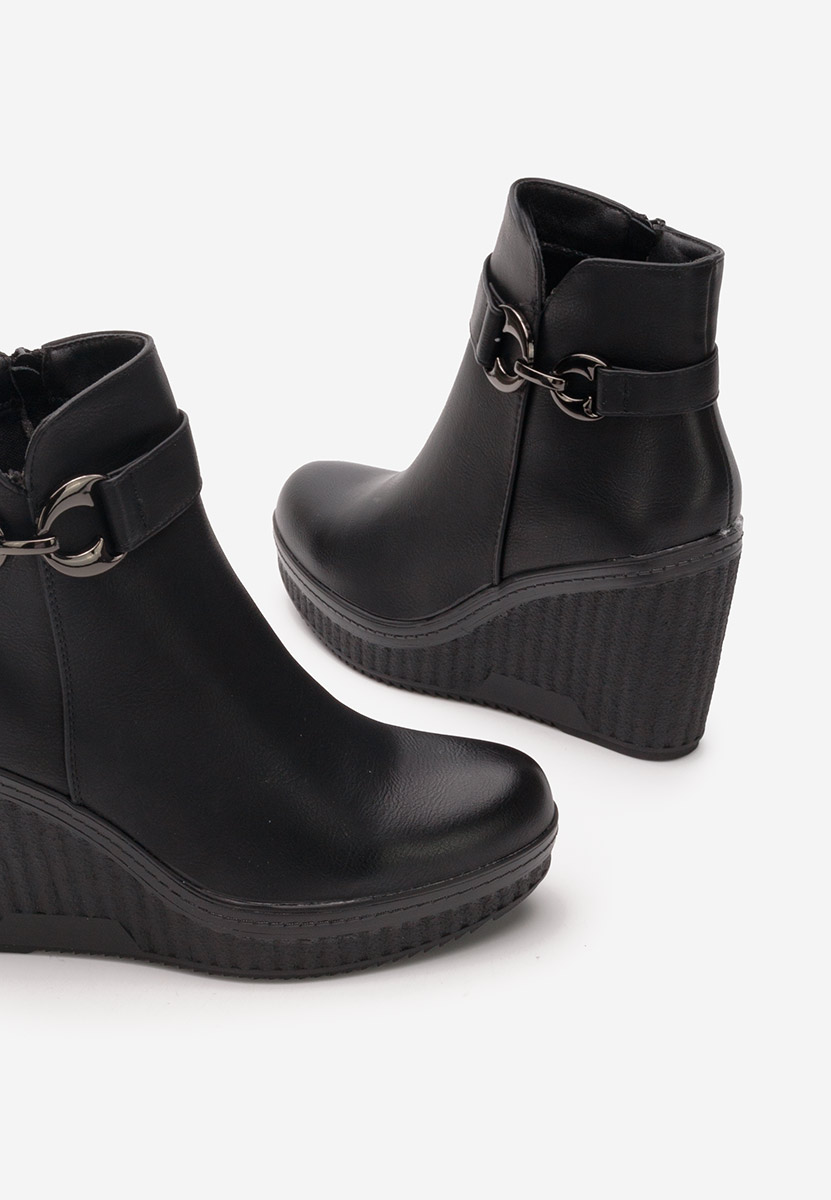 Botine cu platforma Tamela negre