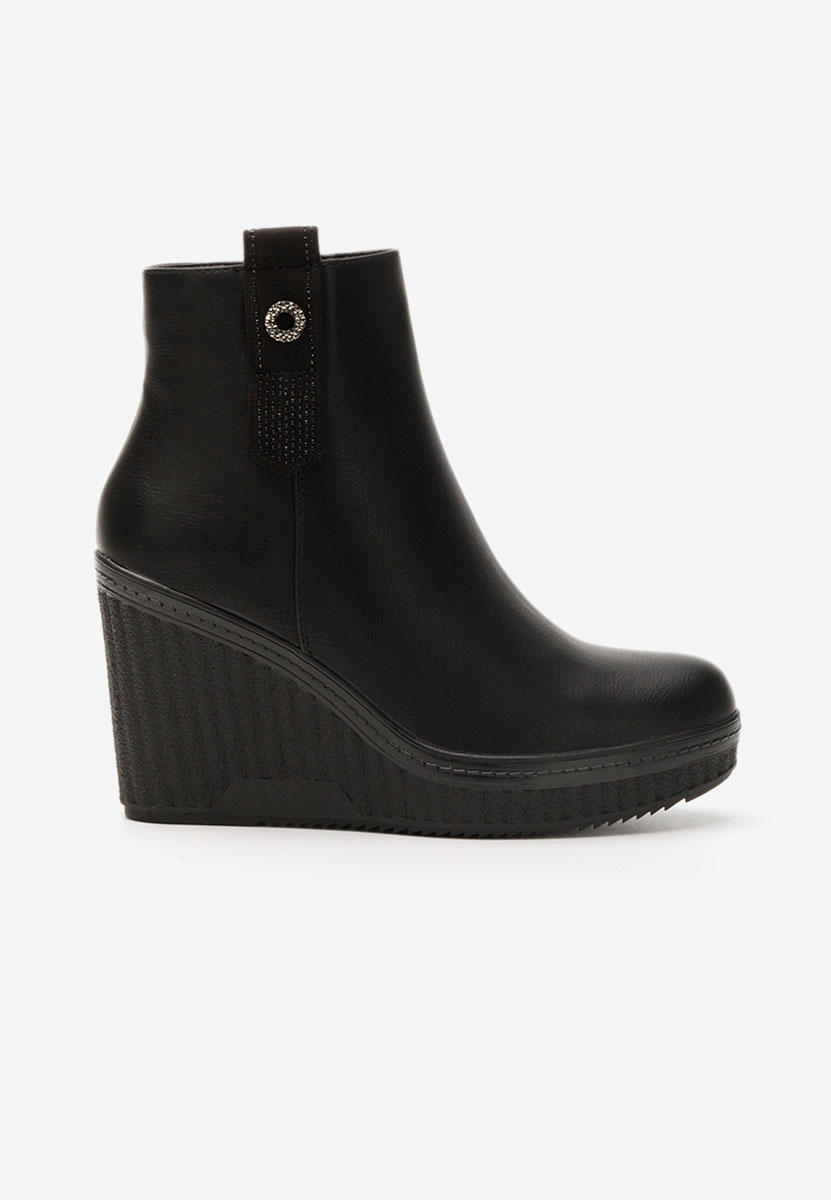 Botine cu platforma Deidra negre