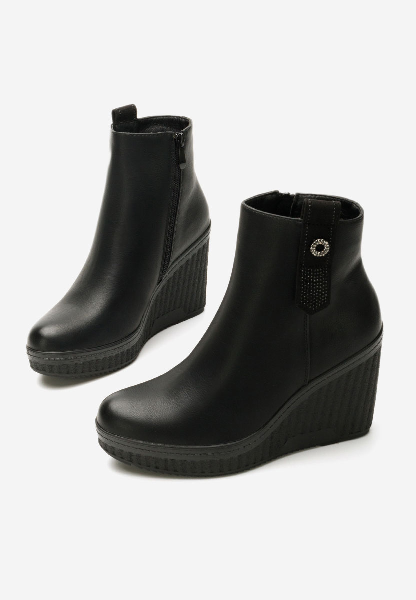 Botine cu platforma Deidra negre