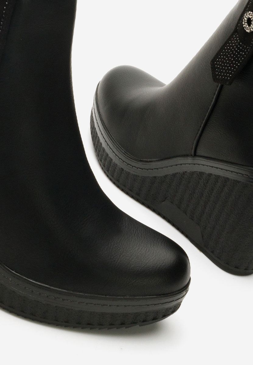 Botine cu platforma Deidra negre