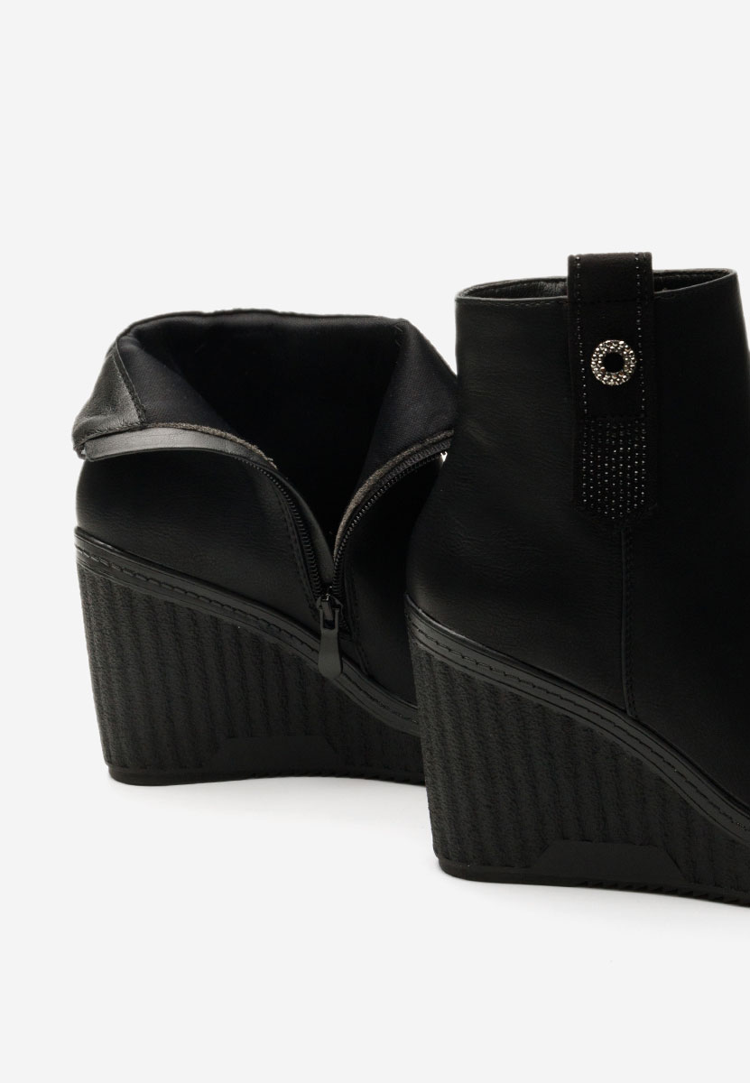 Botine cu platforma Deidra negre