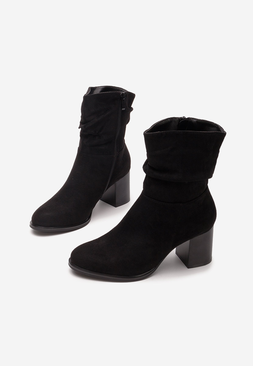 Botine cu toc gros Janette negre