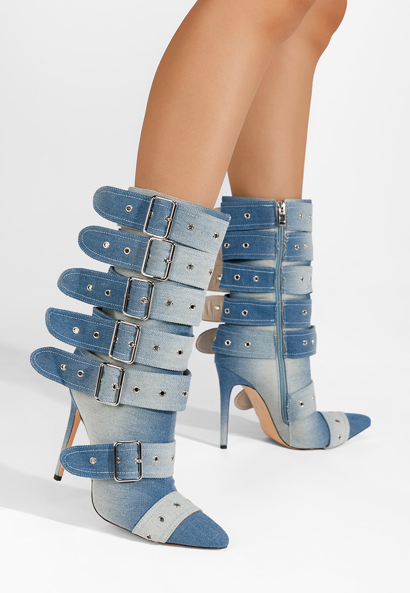 Cizme stiletto Donetta V2 denim