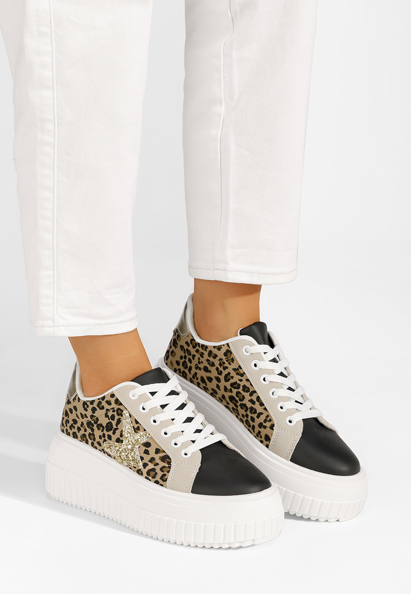 Sneakers cu platforma Arletha leopard