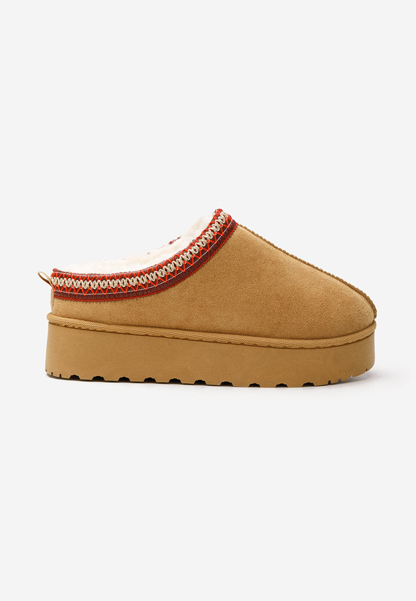 Cizme tip ugg Cassei camel