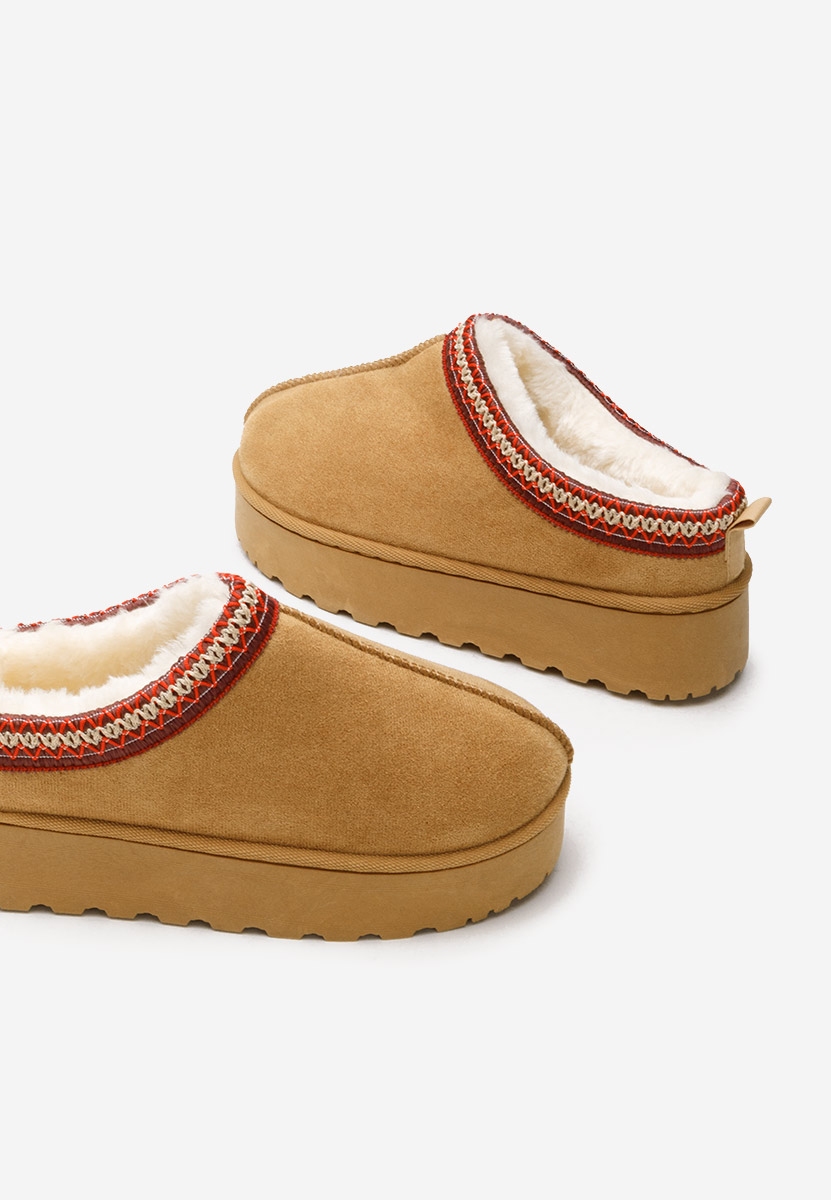 Cizme tip ugg Cassei camel