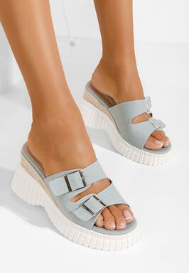 Papuci cu platformă Rianne bleu