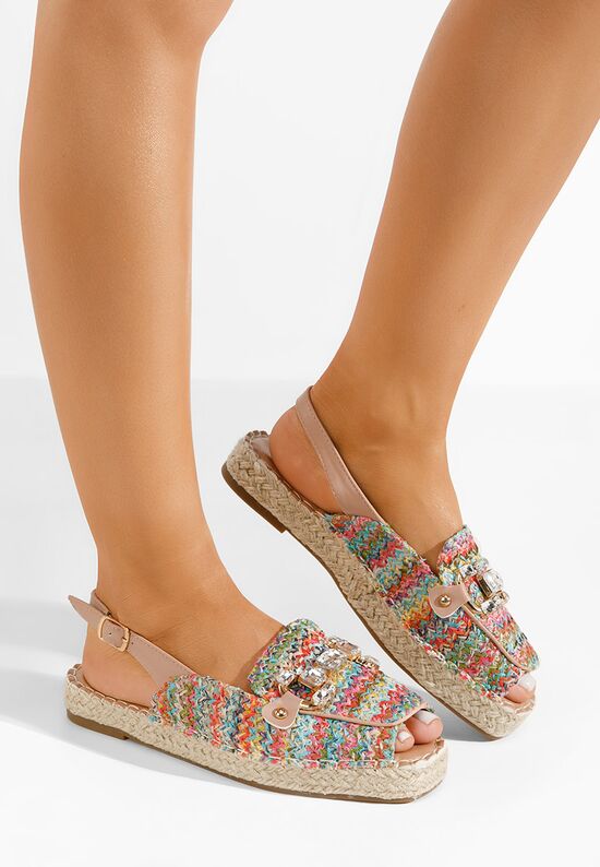 Sandale cu pietricele Dafloa multicolor