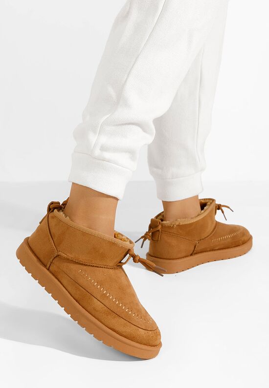 Cizme tip ugg Xenovia camel